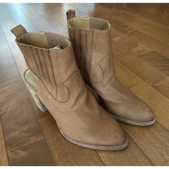 DOLCE VITA Jasper Brown Leather Western Ankle Booties Boots size 8 - Picture 4 of 12